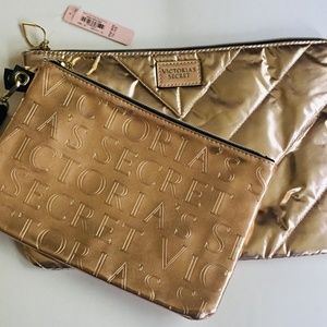 NEW WITH TAG VICTORIA SECRET ROSE GOLD 2 CLUTCH